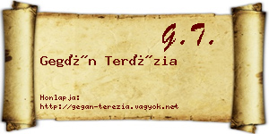 Gegán Terézia névjegykártya